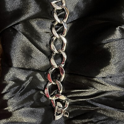 #ad Chain Link Bracelet silvertone $7.00