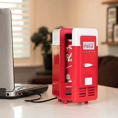 #ad Single Can Cooler Red USB Powered Retro One Can Mini Fridge $36.34