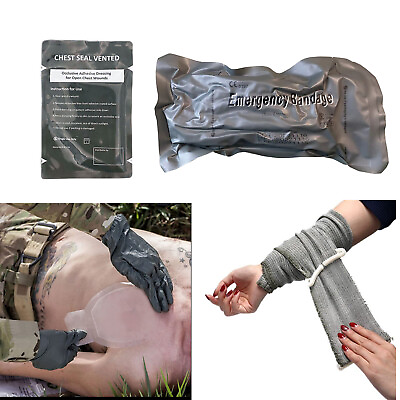 #ad 6#x27;#x27; Israeli Emergency Bandage 4 Vented Chest Seal 2PCS IFAK First Aid Kit $12.84