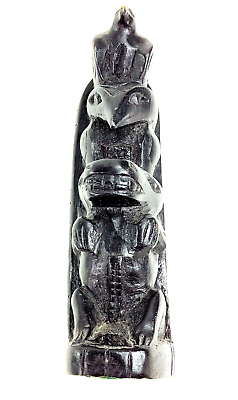 #ad Genuine Besmo Black Wood Carved Totem Native Figures 6.75quot; Kenya C227 $11.95