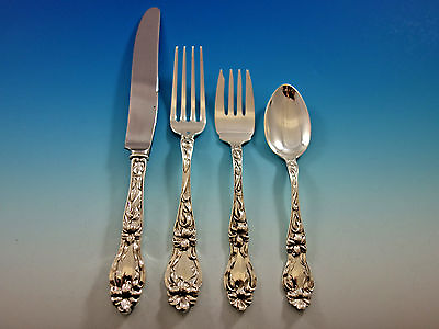 #ad Lily by Frank Whiting Sterling Silver Flatware Set 8 Service 32 pcs $1795.50