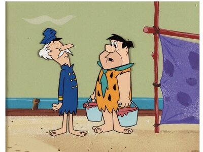 #ad The Flintstones 1966 “Fred’s Island” Original Production Cel Master Background $1299.00