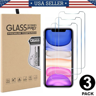 3Pack For iPhone 14 13 12 11 Pro Max XR XS Max Tempered GLASS Screen Protector $4.99