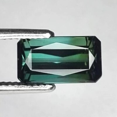 #ad 1.45 Ct. Natural Octagon Emerald Cut 8.36 x 4.73 mm Blue Indicolite Tourmaline $33.33