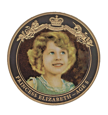 #ad 2016 Tokelau Queen Elizabeth II One Dollar Coin Princess Elizabeth Age 5 GBP 16.75
