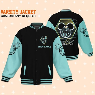 #ad Personalize Disney Mickey Tron Unisex Baseball Outfit Cars Movie Varsity Cars $78.99