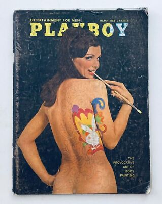 #ad VTG Playboy Magazine March 1968 Playmate Michelle Hamilton w Centerfold No Label $17.95