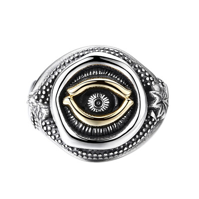 #ad Vintage Trend Men#x27;s Open End Ring Eye of Horus Multi Size Adjustment $5.57