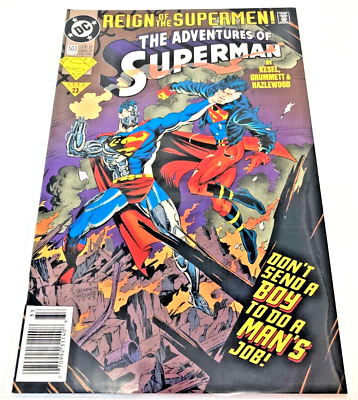#ad Adventures of Superman #503: Reign of The Supermen 1993 DC Comics News Stand $15.95