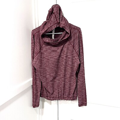 #ad Lululemon Pullover Womens 6 Healthy Heart Hooded Pullover II Heathered Bordeaux $22.99