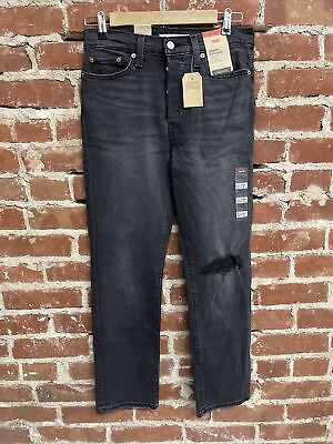 #ad Levi Womens Black Wedgie Straight Denim Jeans 8 Short Size 29 x 28 $49.99