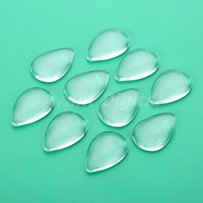 #ad 10pcs Teardrop Glass Cabochon Transparent Flatback Crystal Scrapbooking Beads $3.69