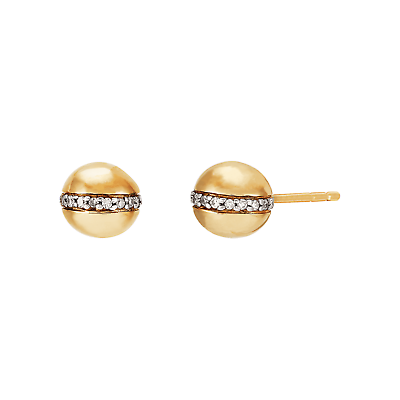 #ad Welry 1 10 cttw Diamond Ball Stud Earrings in 10K Yellow Gold $152.99