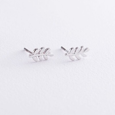 #ad Amazing Leaf Branch Wedding Stud Earrings For Women#x27;s In Solid 10K White Gold $590.00
