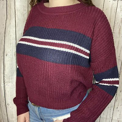 #ad Multi Stripe Round Neck Long Sleeve Sweater $7.99