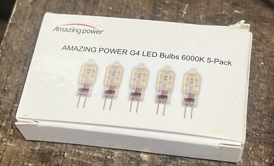 #ad Amazing power G4 LED Bulb 12V Bi Pin 5 Count Pack of 1 Warm White 6000K $9.99