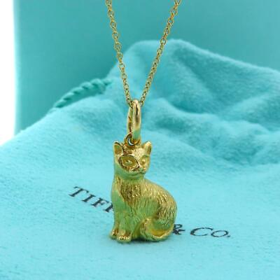 #ad Tiffany Yellow Gold Cat AU750 K18 Cat HS32 $5063.99