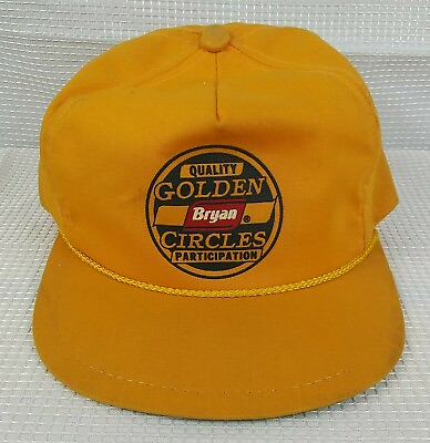 #ad Vintage K Brand Strapback Hat Bryan Foods Made in USA Hat K Brand Yellow Hat WOW $19.99