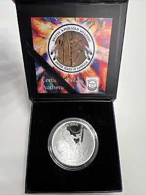 #ad Native American Mint Comanche Spear $1 Domed Coin 2018 Proof 1 oz Silver Color $249.55