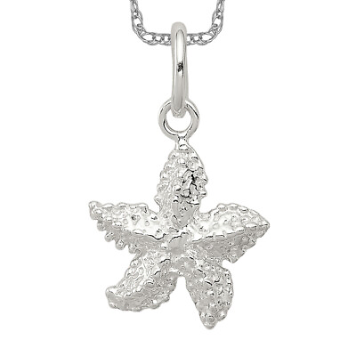 #ad 925 Sterling Silver Starfish Necklace Charm Pendant $67.00