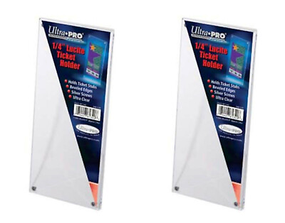 NEW 2 PACK Ultra Pro Display Series 1 4” Lucite Ticket Holder Ultra Clear 81340 $16.95