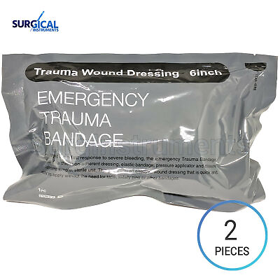 #ad 2 Pcs 6quot; Israeli Bandage Type Emergency Trauma Wound Dressing Military Type $18.99