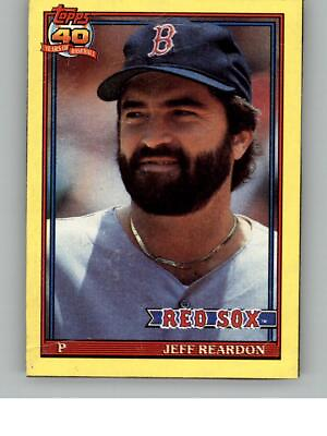 #ad 1991 Topps Jeff Reardon M Bottom Panel Yellow Border Boston Red Sox $1.49