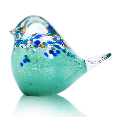#ad Big Handmade Glass Bird Figurines Blown Glass Bird Paper Weight Collectibles ... $45.57
