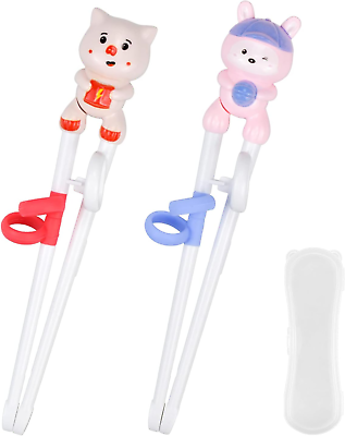 #ad 2 Pairs Kids Chopsticks Training Chopsticks for Kids Cute Animal Cartoon Desig $13.24