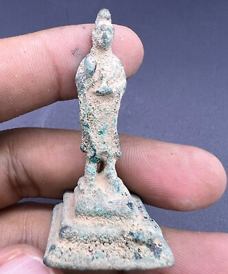 #ad Antique Quality Rare Ancient Old Ghandhara Artifacts Bronze Small Buddha Statue $250.00