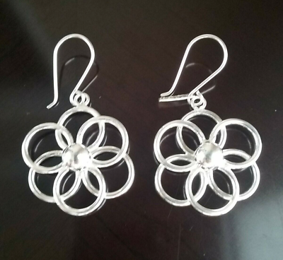 #ad Erick#x27;s Sterling Silver Flower Earrings Taxco.925 $68.00