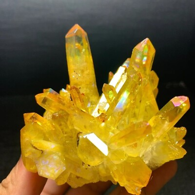 #ad #ad Natural Citrine Cluster Aura Crystal Cluster Mineral Specimen Healing Decoration $15.90