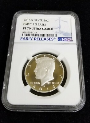 #ad 2016 S Silver Kennedy Half Dollar NGC PF70 Ultra Cameo Silver 50C Early Releases $129.00