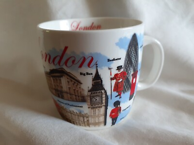 #ad London England Sterling Products Coffee Mug Tea Cup 8 oz White Red Landmarks $8.00