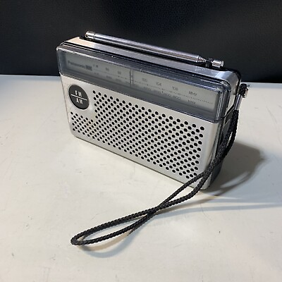 #ad Panasonic Portable Radio AM FM Vintage RF 516 Silver Works Read Hand Held. $20.00