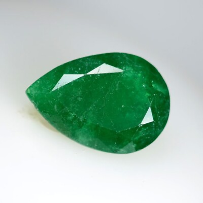 #ad 3.68 Cts Stunning gem pear cut Natural finest green Emerald Watch Video $669.99