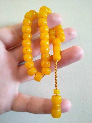 #ad Kehribar Amber Bakelite Islamic Prayer 33 Beads Rosary Tasbeh Tesbih مسبحة $45.00