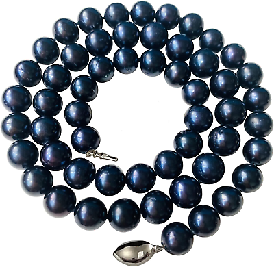 #ad II round PEARL II Real Black Pearl Necklace for Women Pearl Jewelry for Men Ster $379.98