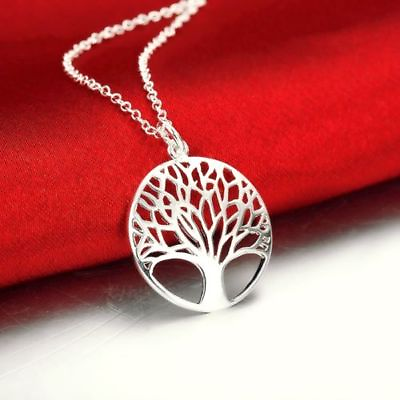 #ad Elegant 925 Sterling Silver Tree of Life Charm Fashion Charm Pendant Necklace $13.74