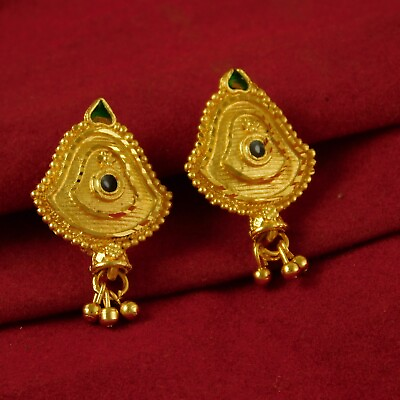 #ad Indian Traditional Women Goldplated Earrings Wedding 18K Stud Fashion Jewellery GBP 9.16