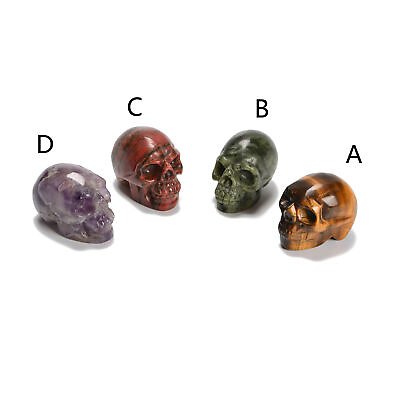 #ad Natural Gemstone Crystal Hand Carved Halloween Skulls Size 2#x27;#x27; Sold By Piece $13.99