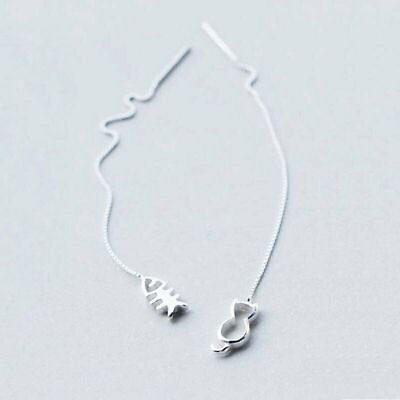 #ad Pearl Zircon Long Tassel Crystal Earrings Stud Drop Women Jewelry Silver Plated $3.79