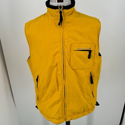 #ad IZOD PerformX MENS Yellow Black Full Zip Reversible Vest SIZE LARGE $24.97