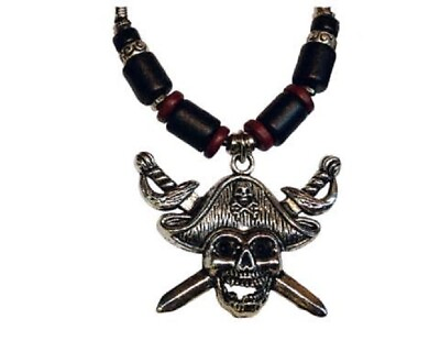 #ad Fun Fashion Pirate Jolly Roger 18quot; Necklace Skull and Swords $12.95