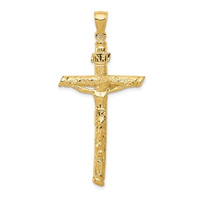 #ad 14K Yellow Gold Inri Crucifix Pendant K5061 $563.95