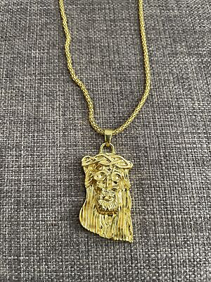 #ad Gold Jesus Piece Pendant 30quot; Link Chain Necklace GOD Head Fashion Jewelry $7.48