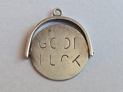 #ad Sterling Silver GOOD LUCK quot;SPINNERquot; CHARM VINTAGE $17.99