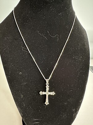 #ad 8quot; 925 Silver Cross Necklace $60.00