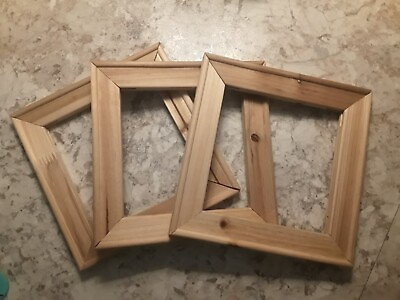#ad Three handmade simple 8 inch wooden square frames stainable paintable $10.00