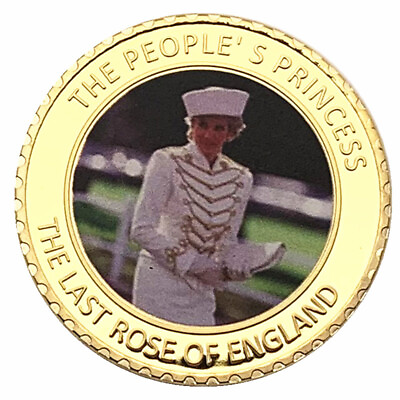 #ad British Diana Princess of Wales Gold Plated Commemorative Coin UK Collectible $8.99